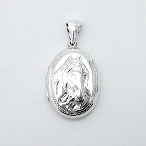 Sterling Silver Oval Horse Locket